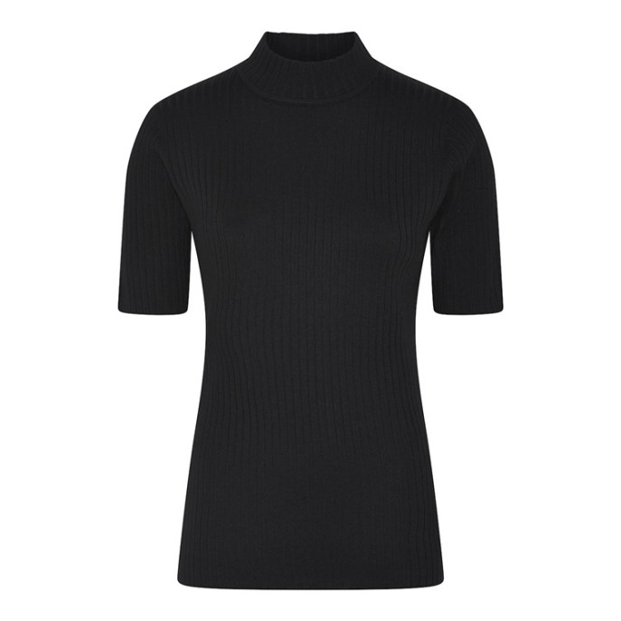 Micha shirt 154167 KM ribbel Zwart