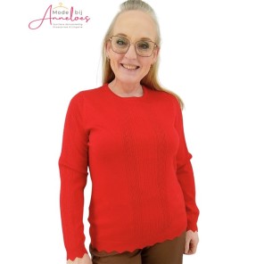 Micha Pullover banen golfrandje Autumn Red