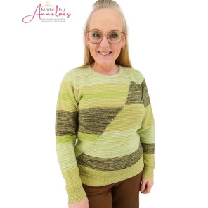 Micha Pullover streep Mos groen
