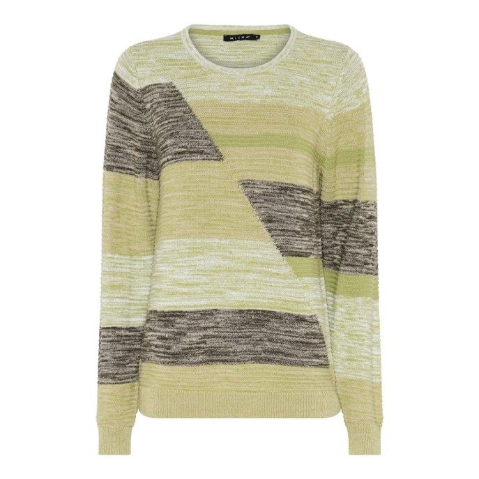 Micha Pullover streep Mos groen