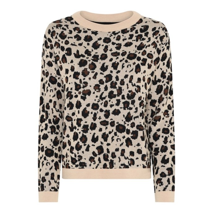 Micha Pullover dessin Camel zwart bruin