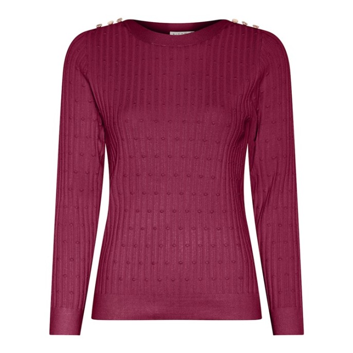 Micha Pullover relief uni Sangria