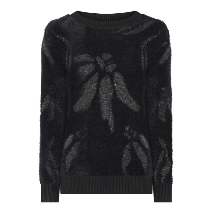 Micha trui 179161 harig glitter Zwart
