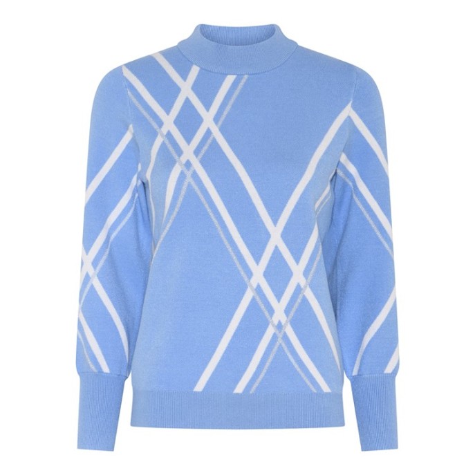 Micha trui 179192 lijnen Blue Offwhite