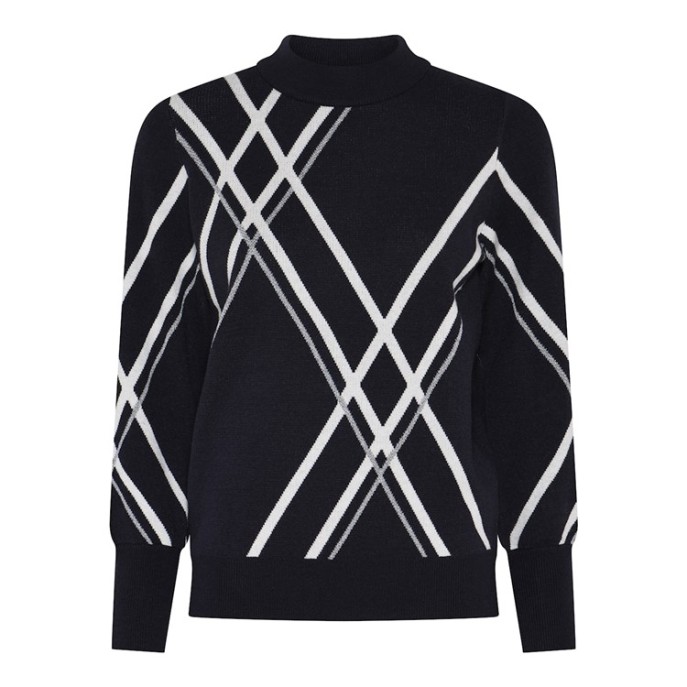Micha trui 179192 lijnen Navy Offwhite
