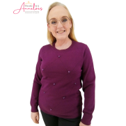 S Micha trui 179150 uni kraaltjes Purple