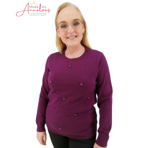 Micha trui 179150 uni kraaltjes Purple