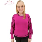 Micha trui streepmouw 179152 Pink Zwart