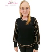 Micha trui streepmouw 179152 Zwart Camel Micha trui streepmouw 179152 Zwart Camel