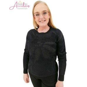 Micha trui 179161 harig glitter Zwart