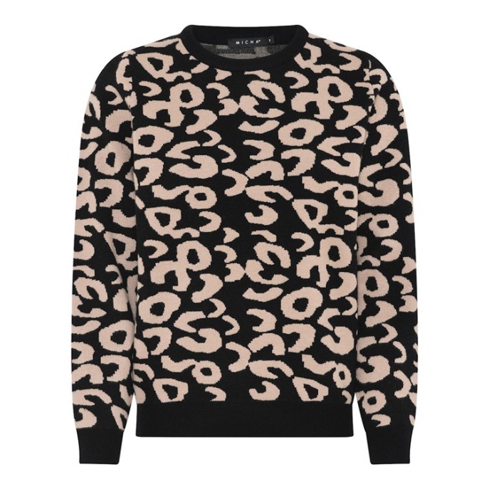 Micha trui 180112 dessin Zwart Camel