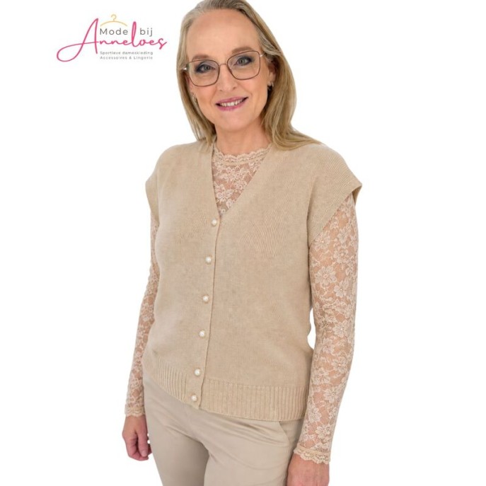 Soulmate Spencer Charme gilet 10292 - Sand Soulmate Spencer Charme gilet 10292 - Sand