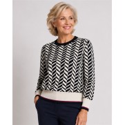 Micha Pullover 182136 visgraat Navy Sand Fuchsia Micha Pullover 182136 visgraat Navy Sand Fuchsia