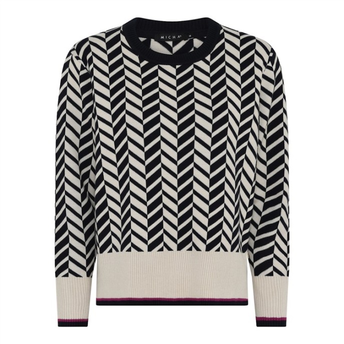 Micha Pullover 182136 visgraat Navy Sand Fuchsia Micha Pullover 182136 visgraat Navy Sand Fuchsia