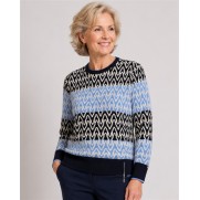 Micha Pullover 182139 Zigzag Marine Blue Ecru Micha Pullover 182139 Zigzag Marine Blue Ecru