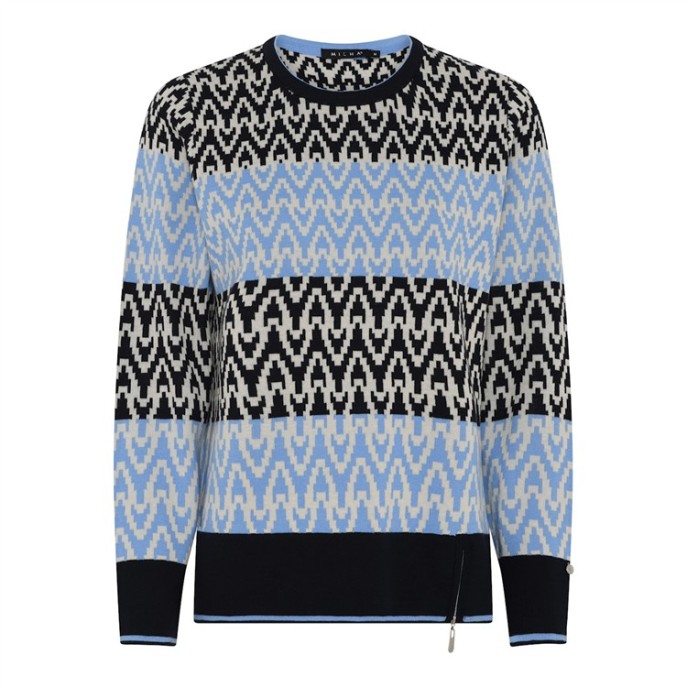 Micha Pullover 182139 Zigzag Marine Blue Ecru Micha Pullover 182139 Zigzag Marine Blue Ecru