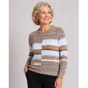 Micha Pullover 182165 gemeleerd Bruin blue ecru Micha Pullover 182165 gemeleerd Bruin blue ecru