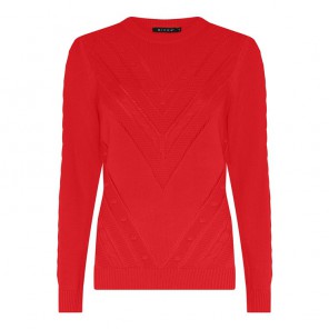 Pullover relief V - Rood