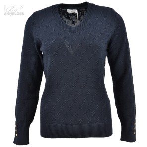 Pullover LM vhals - Marine