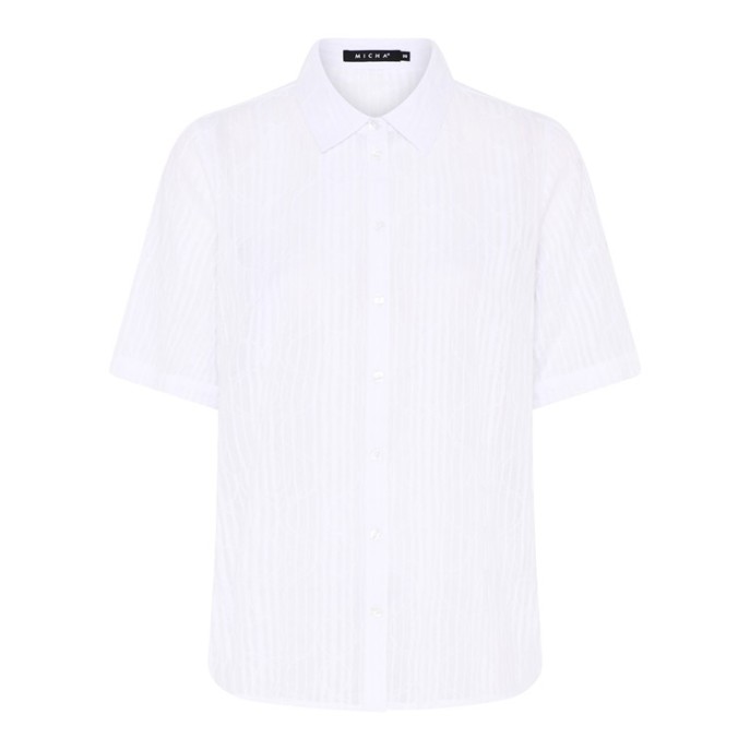 Micha Blouse streep borduur Bright White