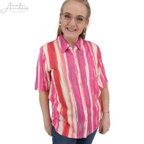 Micha Blouse verticale streep Pink