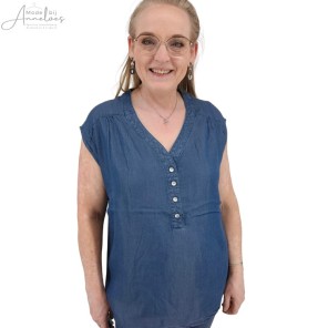 Micha Blouse ML tencel Blue denim