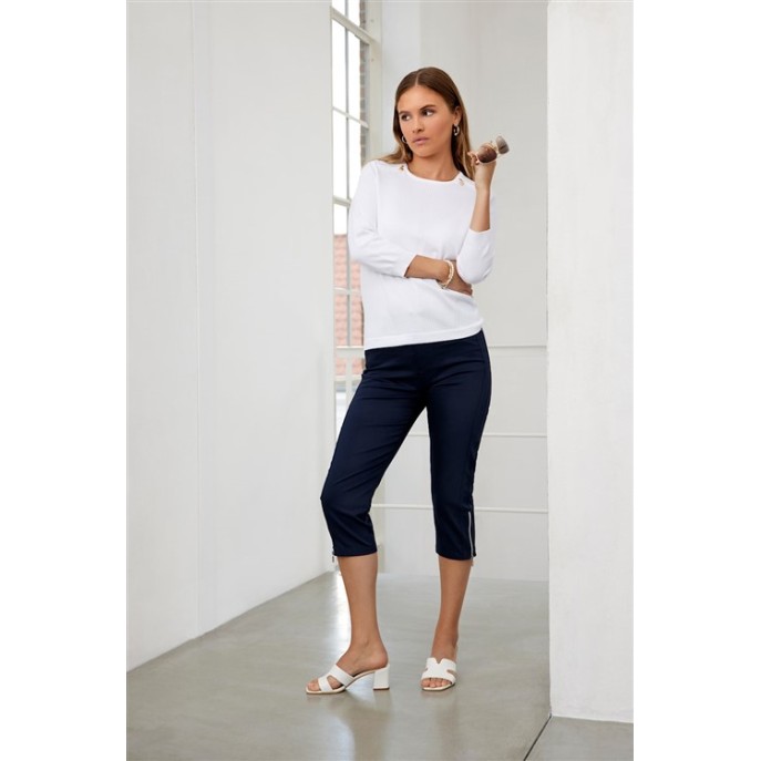 Z Micha capri broek ritsen wit