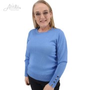 Micha basis Pullover uni - Azur blauw