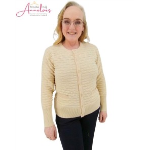 Micha Vest relief knoopsluiting Vanilla