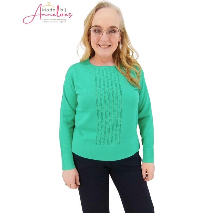 Micha Pullover ajour baan Vivid green Micha Pullover ajour baan Vivid green