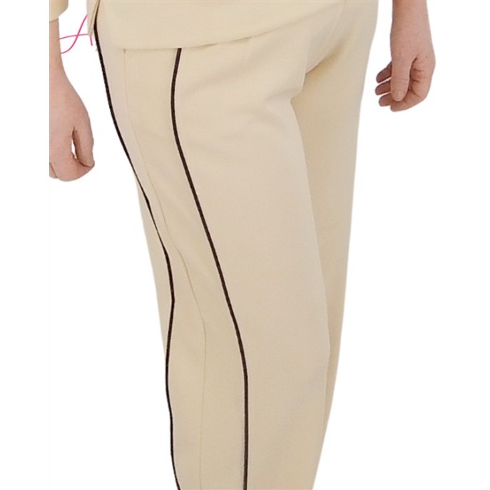Micha Broek 122801 streep elastische taille Sand Navy Micha Broek 122801 streep elastische taille Sand Navy