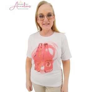 Micha T-shirt opdruk flessen Wit rood