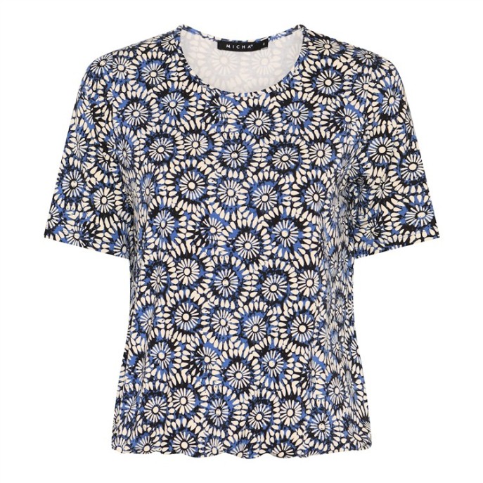 Micha T-shirt 182112 bloem print Blue