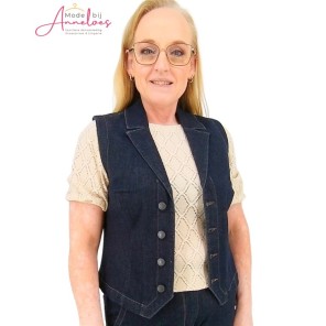 Red Button Gilet denim Forever blue