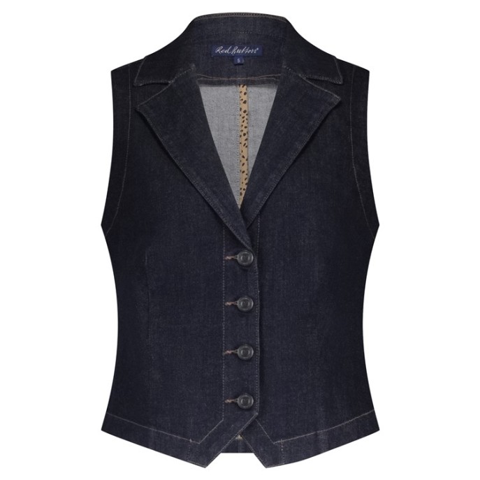 Red Button Gilet denim Forever blue
