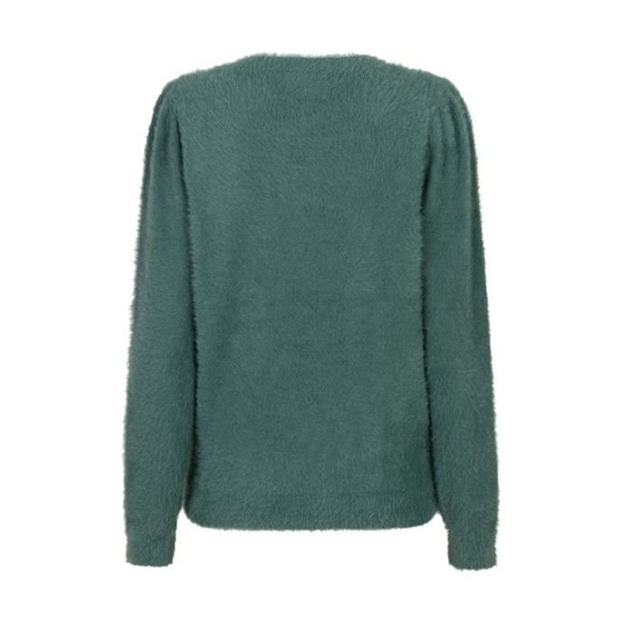 Red Button trui Fuzzy puff sleeve Pine