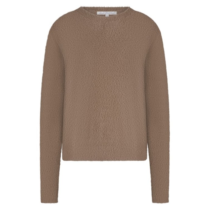 Red Button trui Fuzzy puff sleeve Mid Brown