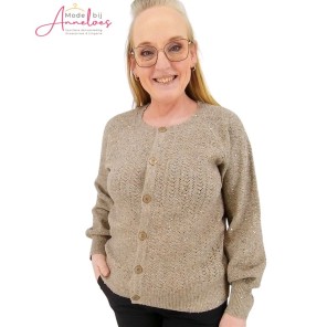 Red Button Vest ajour sparkle Truffle