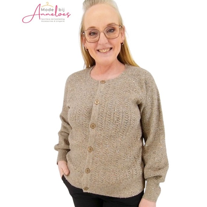 Red Button Vest ajour sparkle Truffle