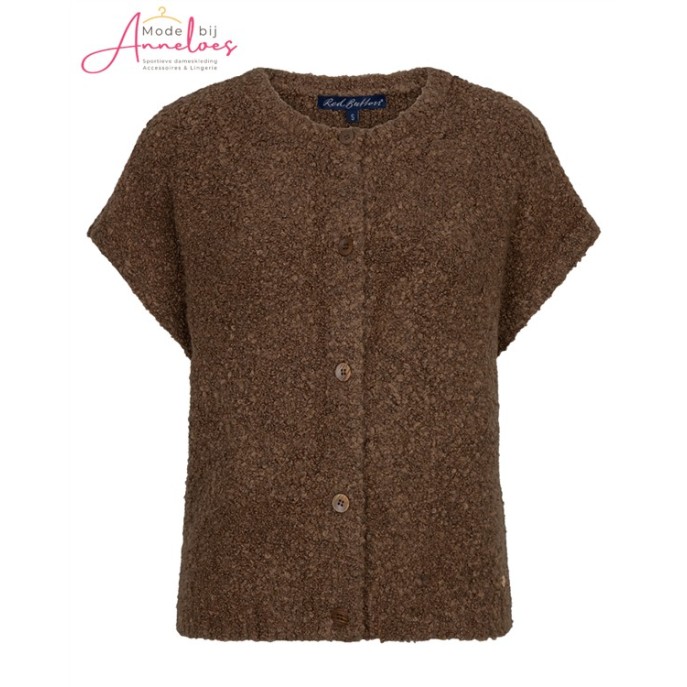 Red Button Vest Mouwloos Bouclé SRB5074 Espresso
