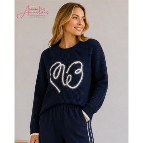 Red Button trui Ribbon logo SRB5139 Navy