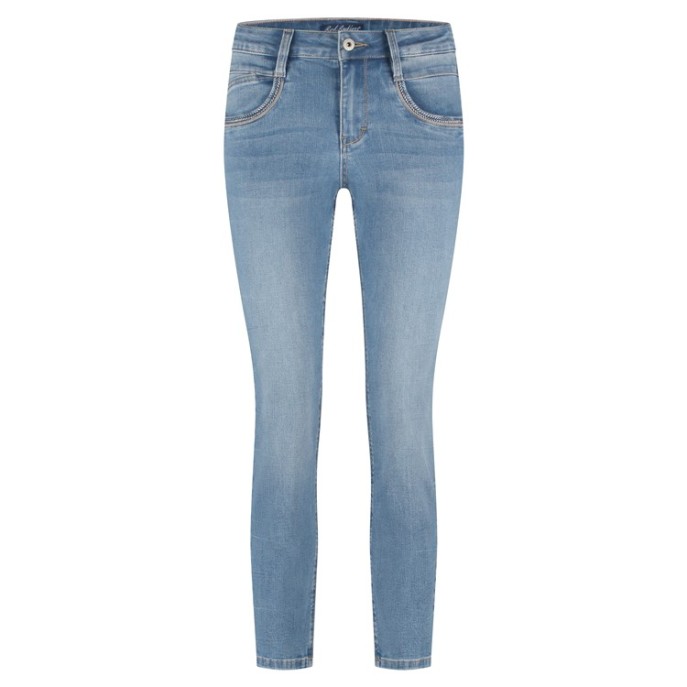 Z Red Button Jeans Sissy embroiderie - Stone used