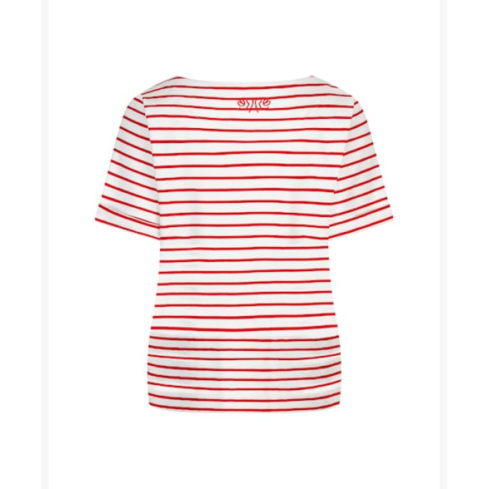 Red Button T-shirt Terry Stripe Red SRB4754