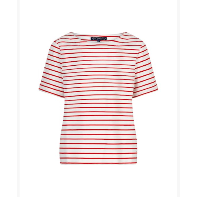 Red Button T-shirt Terry Stripe Red SRB4754