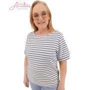 Red Button sweatshirt Terry Stripe jeans blue Red Button sweatshirt Terry Stripe jeans blue