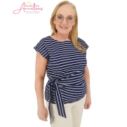 Z Red Button T-shirt Terry Stripe Darkblue Z Red Button T-shirt Terry Stripe Darkblue
