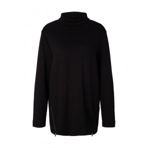 W Sweater lang ritsen - Zwart