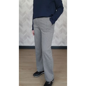 Broek recht punta - Marine ecru