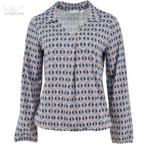 T-shirt blouson print - Blauw