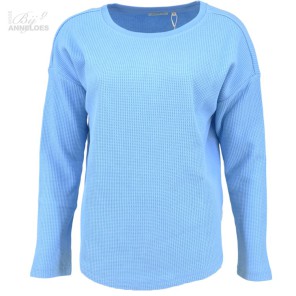 T-shirt wafelstructuur - Blauw